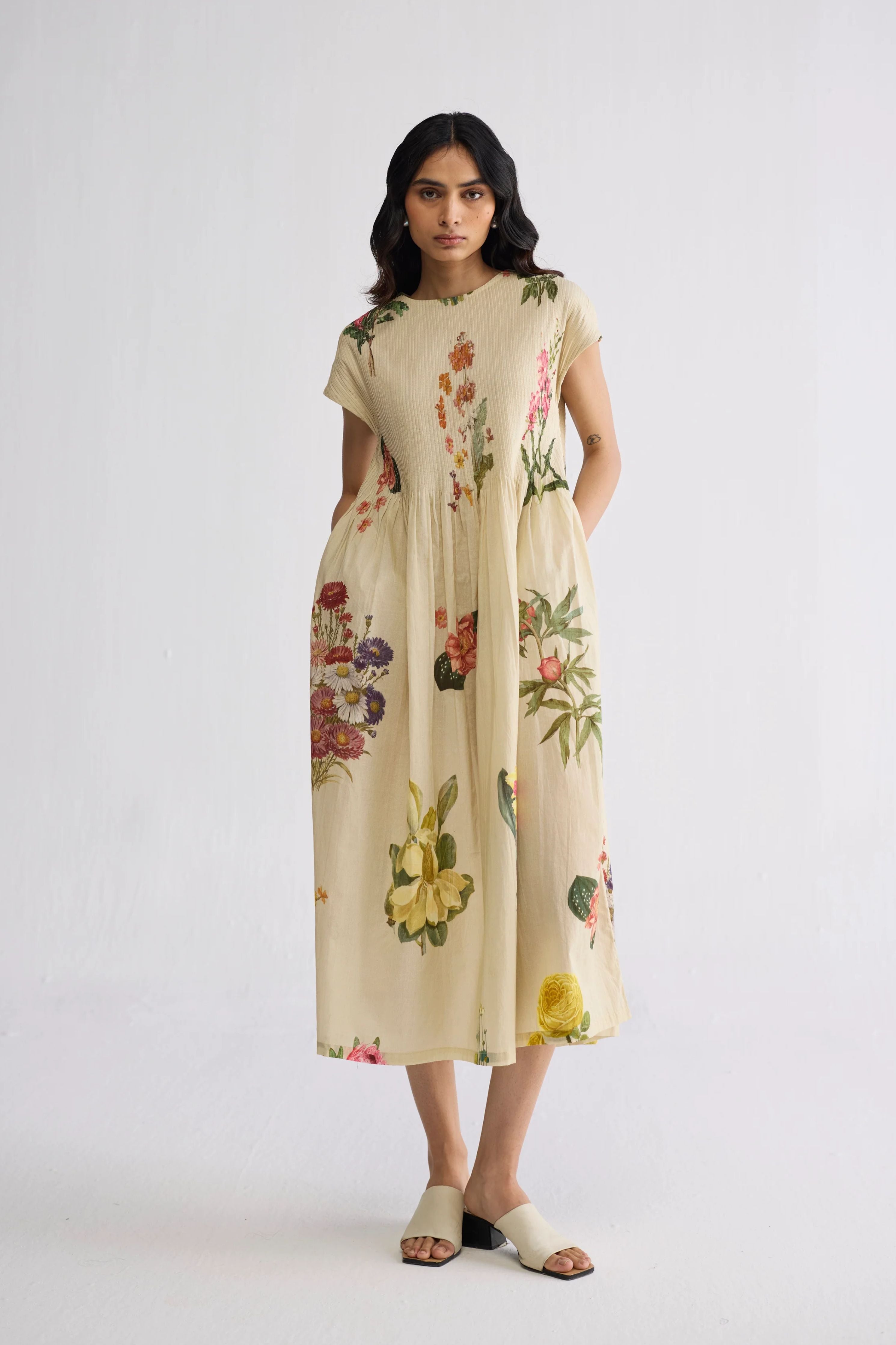 Primavera Cotton Pintucks Dress