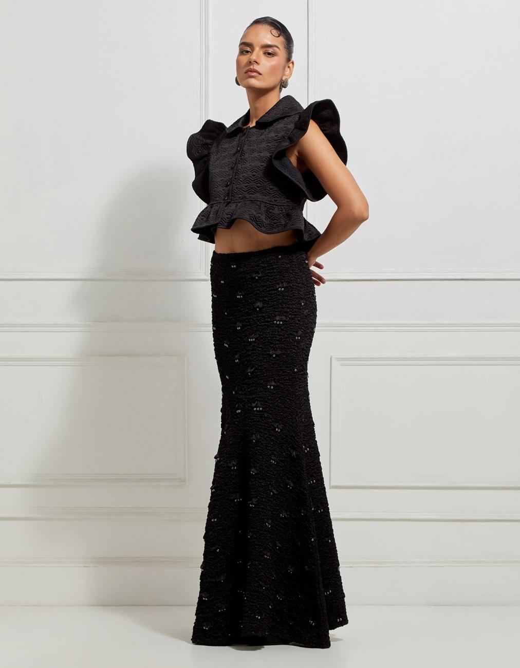 Quilted Reversible Cropped Jacket In Black