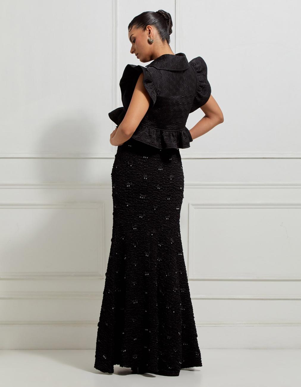 Quilted Reversible Cropped Jacket In Black