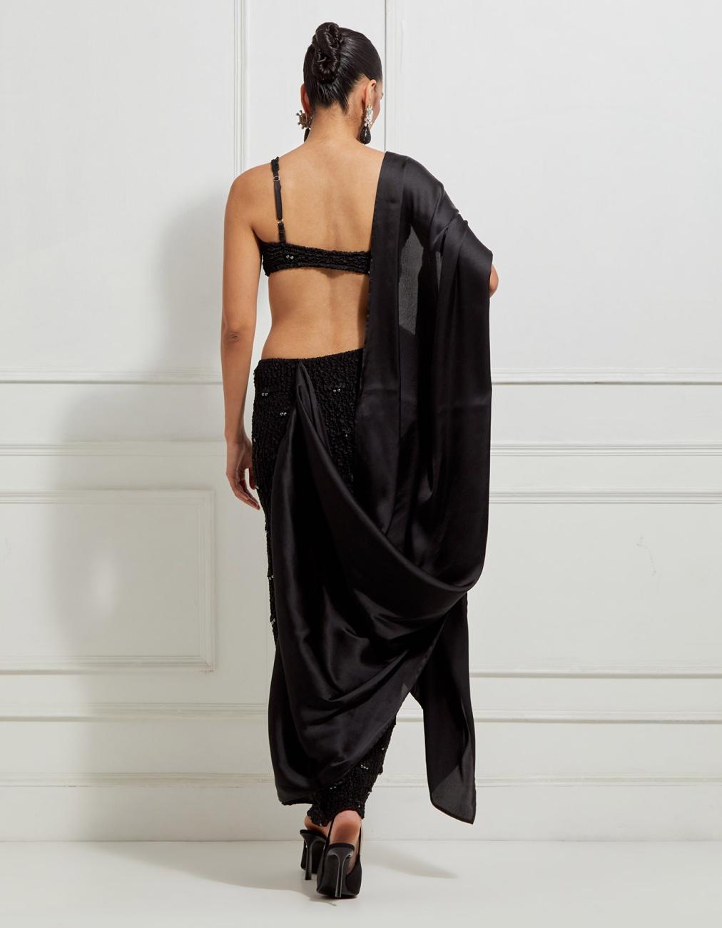 Square-Neck Smocked Bralette In Black