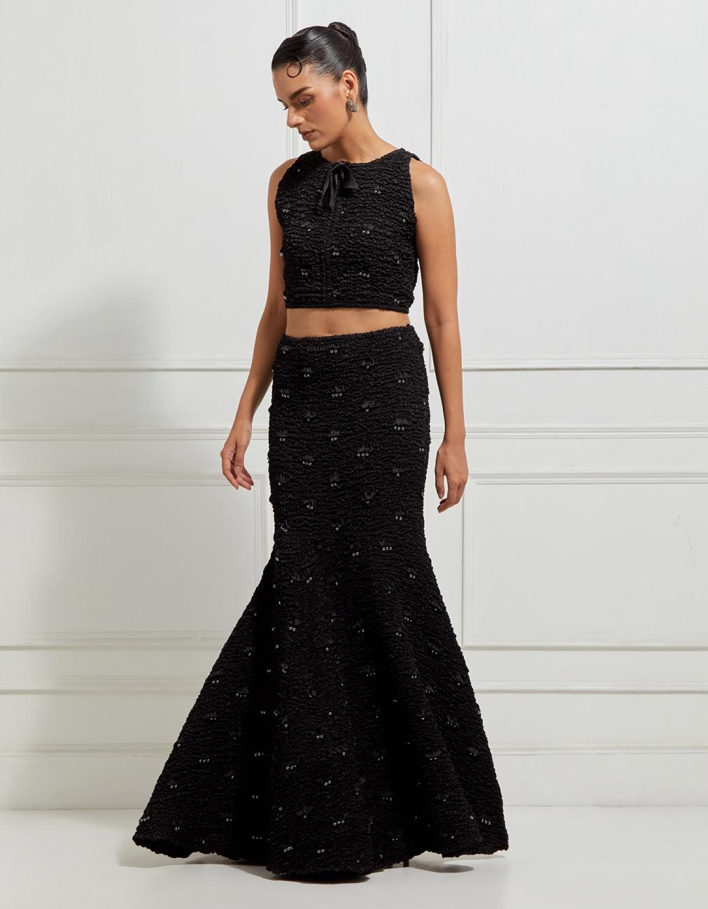 Reversible Sleeveless Crop Top In Black