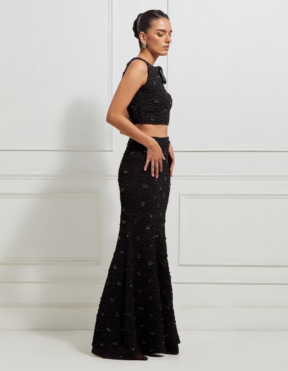 Reversible Sleeveless Crop Top In Black