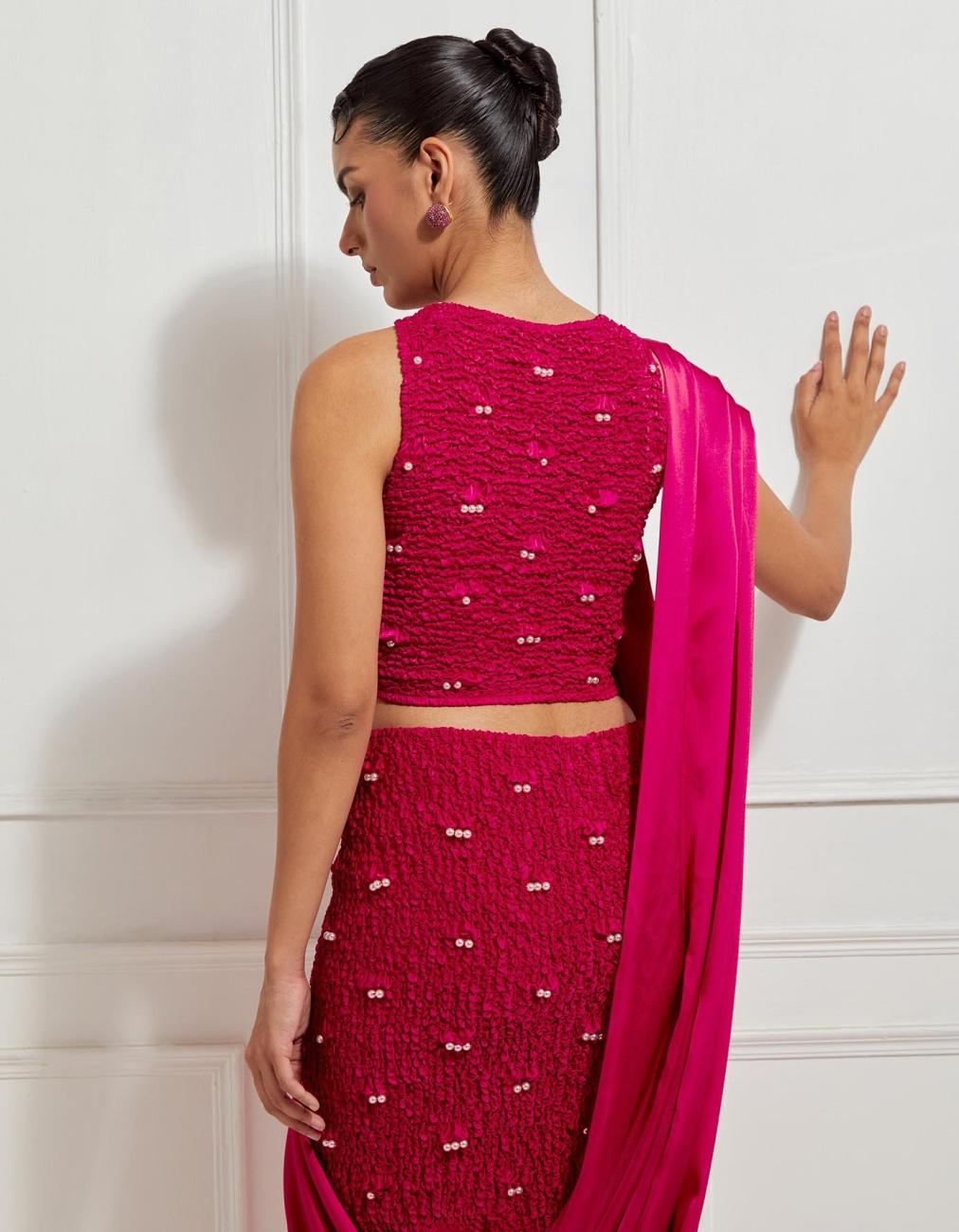 Reversible Sleeveless Crop Top In Pink