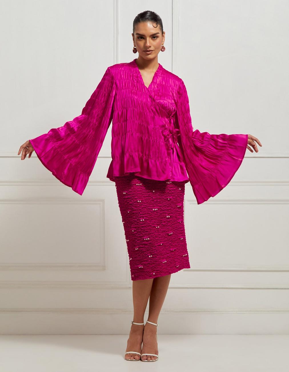 Kedia Smocked Top In Pink