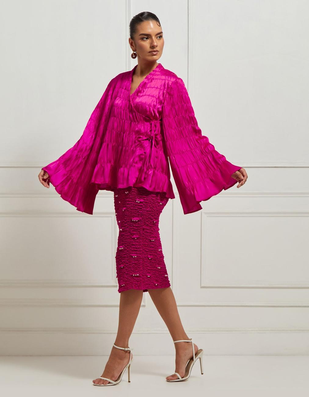 Kedia Smocked Top In Pink