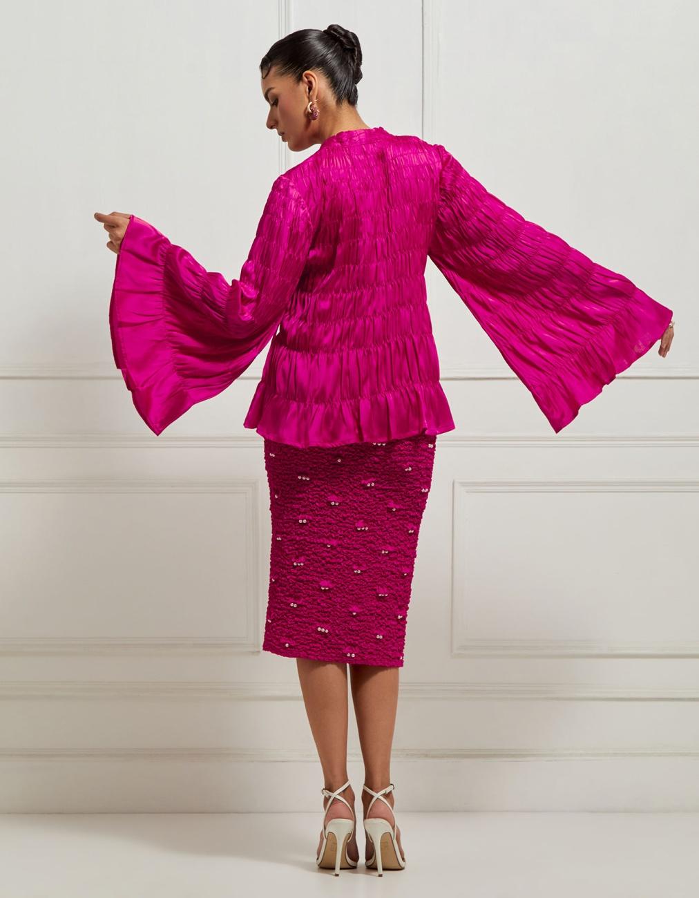 Kedia Smocked Top In Pink