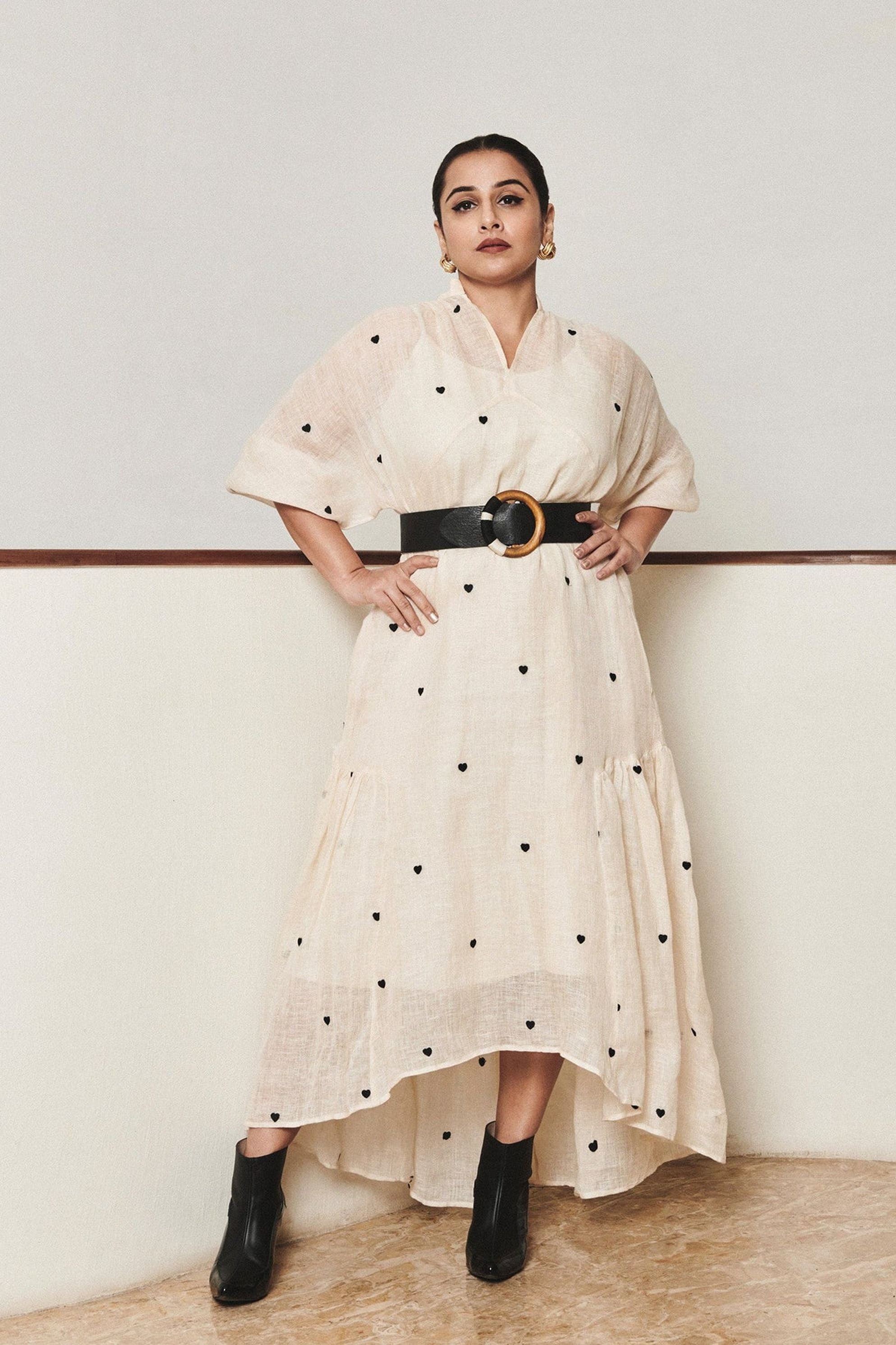 Vidya balan In Queen of Hearts Dress Oatmeal
