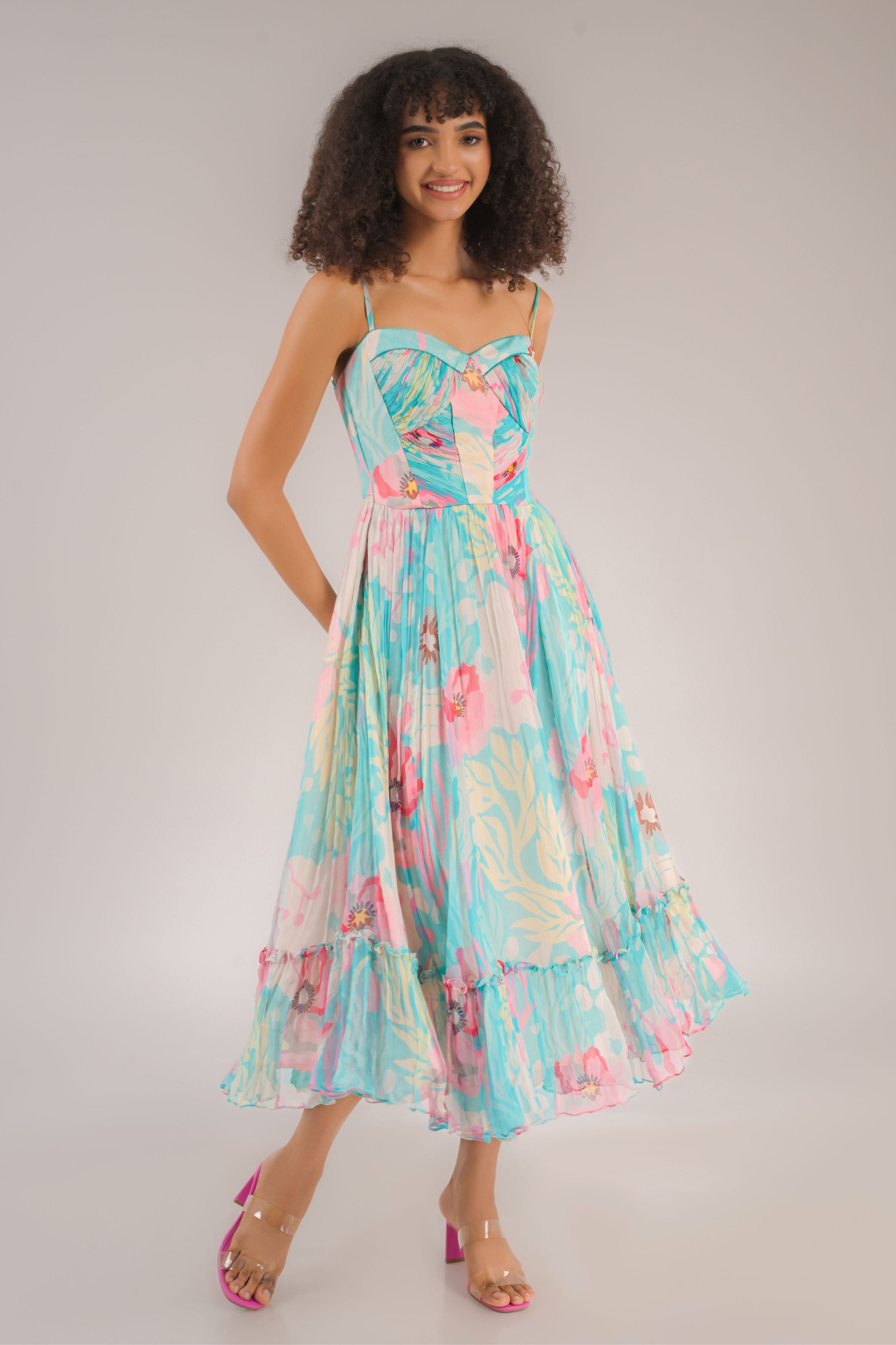 Dahlia Blue Floral Dress