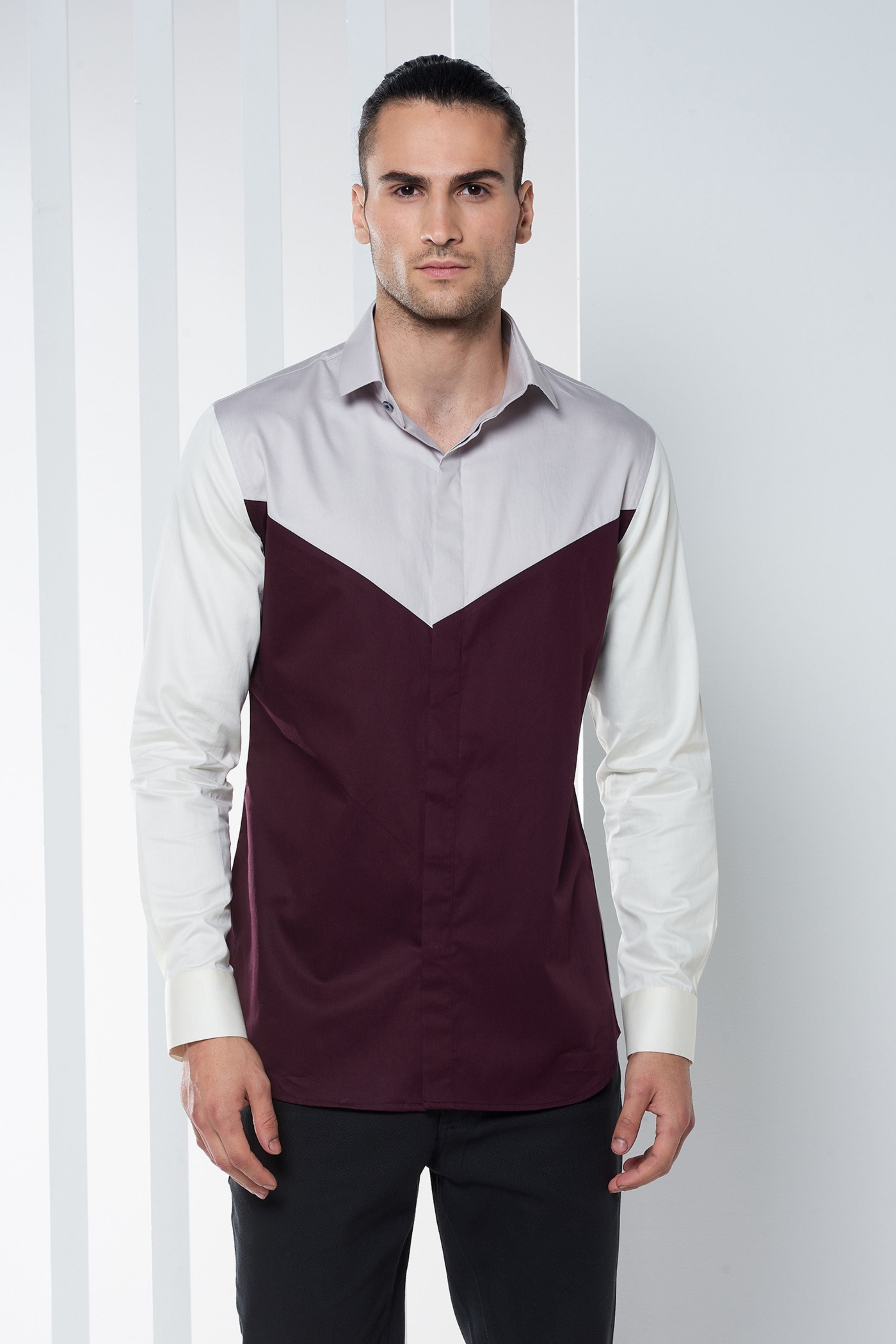 Plum Grey Chevron