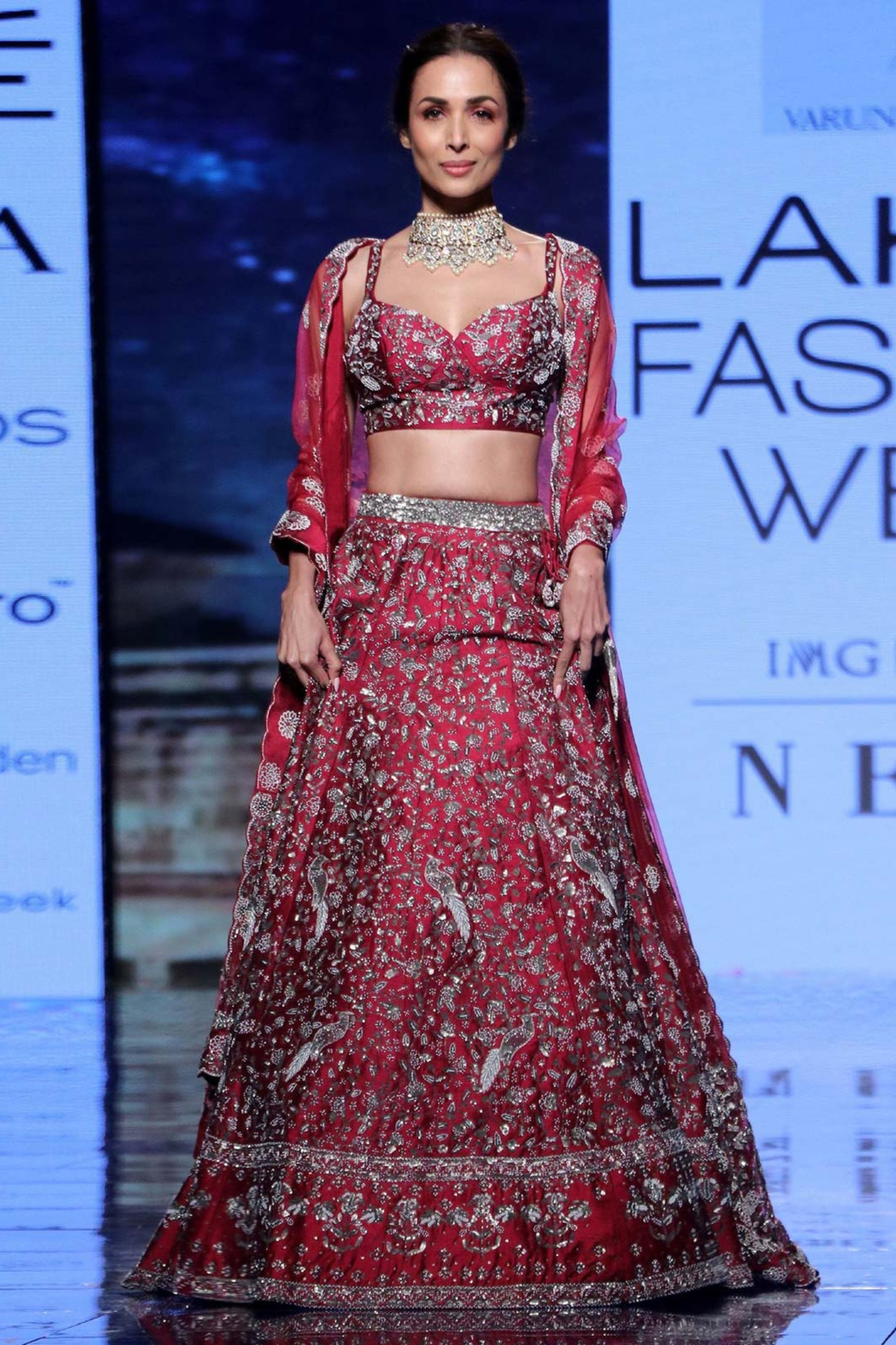 Malaika Arora In Maroon lehenga set